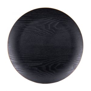 Image de Table passion Assiette de pr&eacute;sentation bois noir 34 cm - Noir - Bois