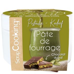 Scrapcooking Pâte de Fourrage Pistache Kadaïf 200 g - Pour Tablettes Chocolat Dubai - Pour Fourrer Éclairs, Choux Gâteaux, Pâtisseries Orientales - Kadayif Pâtisserie - 4633