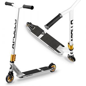 Apollo Trottinette Freestyle Star Pro &ndash; Trottinette Trick Enfant &ndash; Blanc/Or