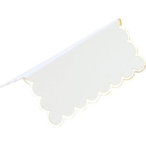 Ruedelafete Sachet de 8 marque places, Blanc et Or