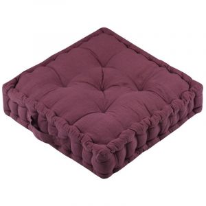LOVELY CASA Coussin de sol gaze de coton 45 x 45 cm Pop colors pourpre