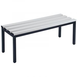 Wolf Banc de vestiaire sans dossier - lattes en PVC, gris longueur 1000 mm - Banc Banc de vestiaire Banc en bois Banc multi-usages