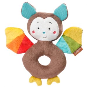 Image de Fehn 067828 Anneau de préhension chauve-souris – Jouet de motricité avec hochet – Compagnon fidèle pour les bébés et les tout-petits à partir de 0 mois