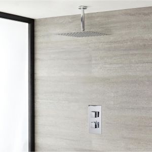 Hudson Reed Kit de Douche Thermostatique Encastrable à Pomme Plafond Carrée 40x40cm