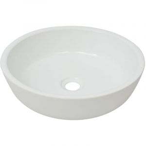 Lavabo salle de bain diamètre 42 cm ronde céramique blanc 02_0002528