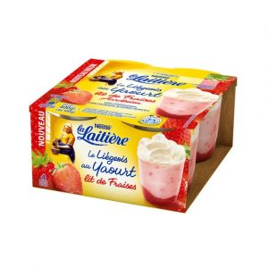 Image de Nestlé La Laitière Liégeois au yaourt sur lit de fraises x 4