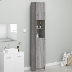 VidaXL Armoire de bain Sonoma gris 32x25,5x190 cm Bois d'ing&eacute;nierie