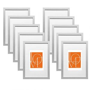 Woltu - Lot de 10 pièces Cadre Photo. 15x20cm Décoration pour maison Galerie de photos. Argent