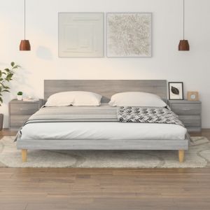 VidaXL Tables de chevet 2 pcs Sonoma gris 40x30x40 cm Bois ingénierie - Gris
