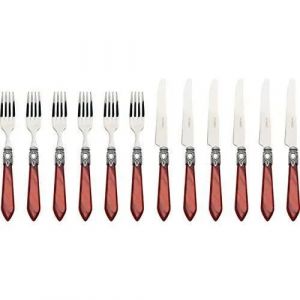 Bugatti OXB3M-S3280 Oxford M&eacute;nag&egrave;re de 12 Pi&egrave;ces Dessert Acier/ABS Bordeaux 36 x 26 x 4 cm