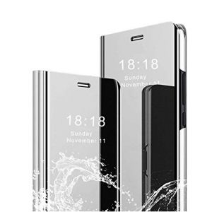 Image de Coque Huawei P30 Lite,Cover + Verre trempé Flip Clear View Translucide Miroir Cover Standing 360°Housse étui antichoc Cover B