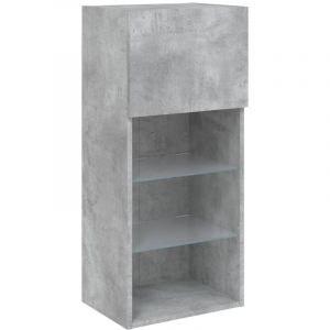 VidaXL Meuble tv avec lumières led gris béton 40,5x30x90 cm