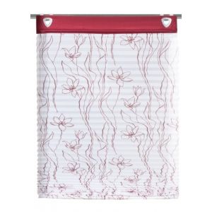 Home Fashion Iovivo Store bateau en voilage avec oeillets motif fleuri Fleuri 140 x 60 cm rouge