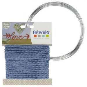 Art&eacute;mio Fil &agrave; tricotin bleu 5 mm x 5 m + fil d'aluminium