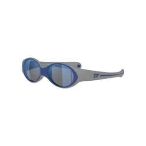 Demetz Miniclip Lunettes de Soleil Enfant - Ronde Bleu Gris - Possibilité de verres correcteurs - Adaptable à la vue