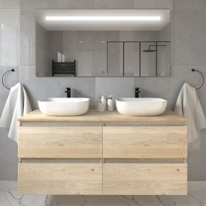 -12% - Cosyneo - Meuble de salle de bain BALEA et miroir Led STAM - 120cm