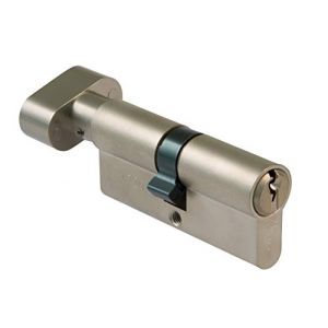 Amig - Cylindre à Bouton 9700 | Anti-Crochet & Anti-Perçage | 6 Broches, Came 15mm | Compatible Amig 22557 | Laiton Mat 60 (30-30), Multicolore