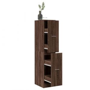 Armoire apothicaire ch&ecirc;ne marron 30x41x144,5 cm bois ing&eacute;nierie