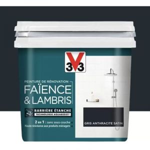V33 Peinture De R&eacute;novation Fa&iuml;ence & Lambris Gris anthracite 0,75 L