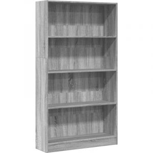 VidaXL Bibliothèque sonoma gris 80x24x143 cm bois d'ingénierie, étagère à livres, porte-livres, support à livres, armoire de rangement
