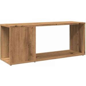 VidaXL Meuble tv ch&ecirc;ne artisanal 80x24x32 cm bois d'ing&eacute;nierie