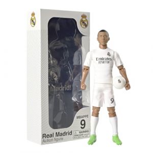 Megableu Figurine Foot MBAPP&Eacute; - 20cm - Grande Figurine Footballeur R&eacute;aliste & Articul&eacute;e - Licence Officielle -10 Points d&rsquo;Articulation - Jouet Football Real Madrid - Id&eacute;e Cadeau Fans Kylian Mbapp&eacute;