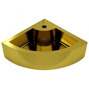 Lavabo avec trop-plein 45 x 32 x 12,5 cm céramique doré 02_0002587