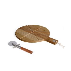 Livoo Set à pizza MES158 - ⌀30 cm, roulette incluse, acacia