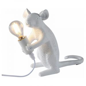Barcelona led Lampe de table souris en r&eacute;sine "MOUSE" : Couleur - Blanc