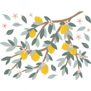 Lilipinso Stickers muraux Citrons sur branche (64 x 48 cm)