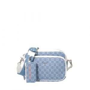Chabrand Mini sacoche bleue en toile enduite siglée garnie cuir 85024718