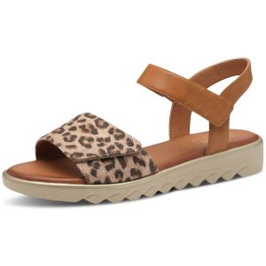 Jana Femme Damen Flache Sandale Vegan Plate, léopard, 37 EU
