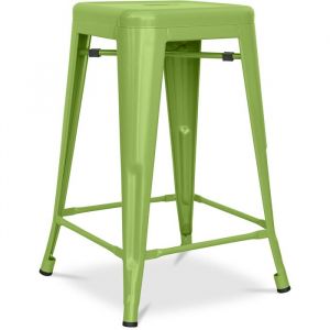 Tabouret de bar design industriel - acier mat - 60cm - Metalix Vert clair