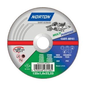 Norton clipper Disque de tronconnage Norton multi applications Ø 125 pour meuleuse d'angle- 66252918924 - - -