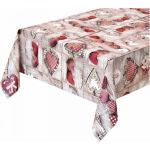 Emmevi Mv S.p.a. - Nappe de Cuisine AntiTaches Moderne Tissu Ciré Plastifié Housse de Table de Protection Shabby Chic - 140x160 cm