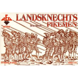Red Box Landsknechts (pikemen), 16th Century - 1:72e