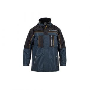 Blouson De Travail Hiver 100% Polyester Pvc Vito Security Taille Xxl Bleu Et Noir Imperméable Neuf