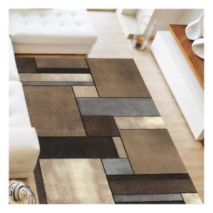 Unamourdetapis Tapis salon 140x200 BRILLANCE GEOMETRIQUE 1 Beige