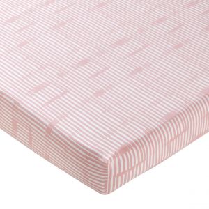 Drap housse imprimé en Coton Rose FLORENT