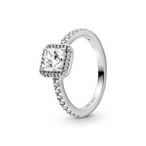 Image de Pandora Bague Halo Scintillant Carré - Taille 48