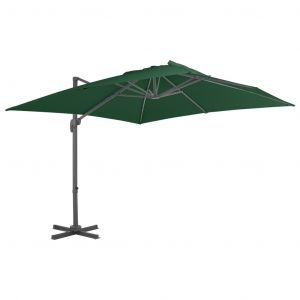 VidaXL Parasol en porte-à-faux avec mât en aluminium 400x300 cm Vert