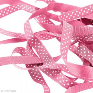 Creavea Ruban pois - Rose - 10 mm - Au m&egrave;tre (sur mesure)