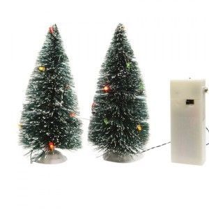 Image de Lumineo Lot de sapins lumineux LED Multicouleur pour aménager un village