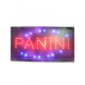 Enseigne lumineuse led avec ecriture panini 47.5 x 25 x 2 cm 220V + crochets