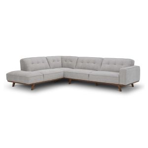 Concept-Usine Canap&eacute; d'angle design en tissu gris 5-6 places YORK