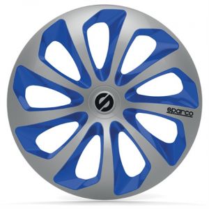 Image de sparco 4 enjoliveurs argent/bleu Sicilia 16 pouces