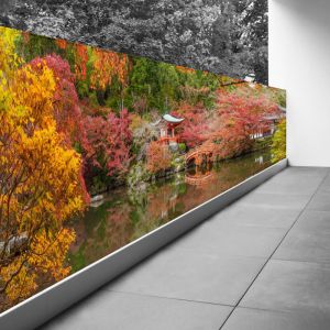 Brise vue Trompe l'oeil - 130x390 cm - Temple japonais