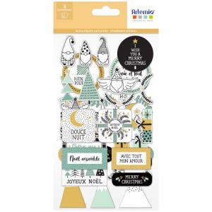 Artémio Stickers Noël cartonné - Imagine Christmas - 54 pcs