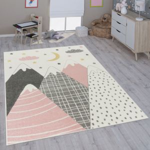 Paco Home - Tapis Pour Enfant Chambre D'Enfant Fille Gar&ccedil;on Diff&eacute;rents Motifs Et Tailles Pink, 133 cm carr&eacute;