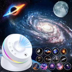 Projecteur Ciel Etoile,4K HD Planetarium Projecteur avec 13 Disques de Film,Rotatif 360&deg; Projecteur Galaxie Veilleuse Etoile Projection avec Minuteur & M&eacute;t&eacute;ore Dynamique pour D&eacute;coration Chambre
